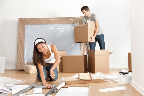 Small business relocation support in Islington with boxes and office items