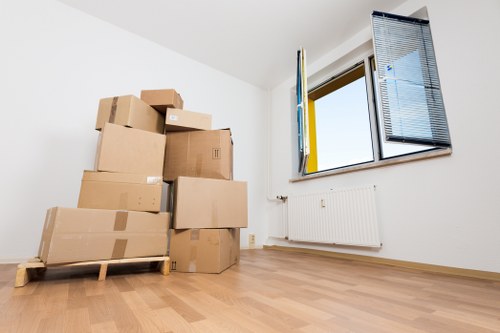 Boxes and furniture ready for a home removal in Islington