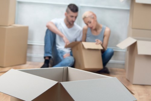 Careful loading of household items for an Islington move