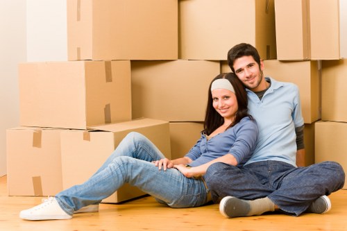 Local office movers handling desks and files in Islington