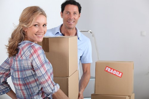 Commercial moving van handling office items in Islington