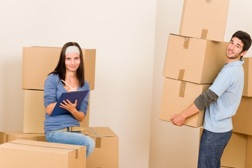 Packing and moving office equipment during an Islington relocation